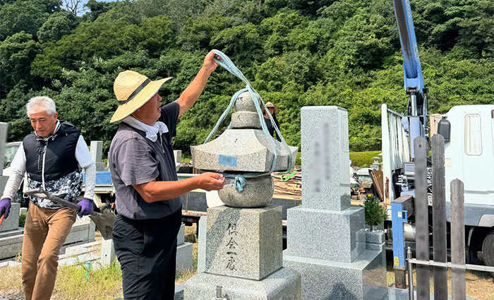 神戸市の鵯越墓園でお墓の移転工事