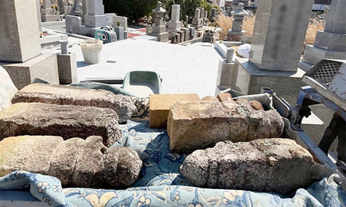 宝塚市の川面墓地にて、墓石の新規建立およびお墓の移設工事