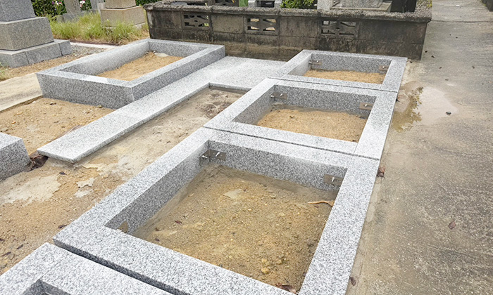 満願寺霊園で販売を開始した1.0m×1.0mの区画の様子