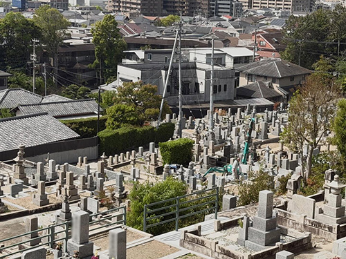 中山寺での巻石工事